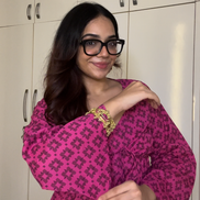 Magenta Pink Cottan camric kurti With jacket