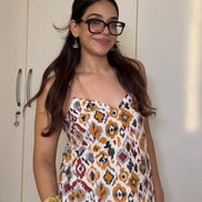 Ikat Print Cottan camric kurti With jacket