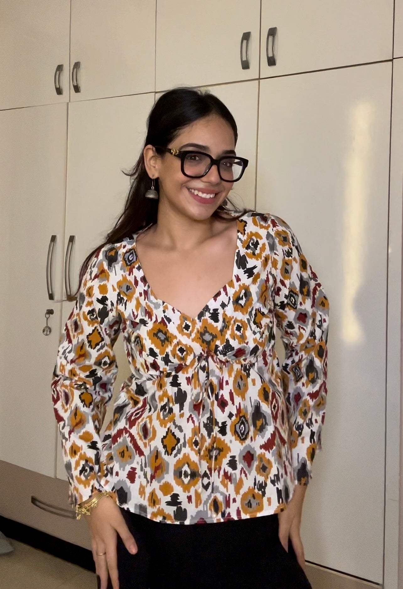 Ikat Print Cottan camric kurti With jacket