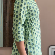 Pastel Green Printed Cotton Kurti