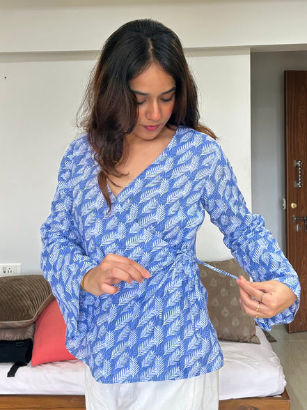 Carbon Blue Printed Cotton Kurti