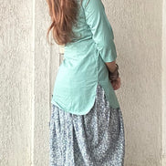 Green Grace Aari Embroidered Cotton Kurta Set
