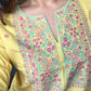 Yellow Embroidered Poplin Kurti