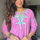 Powder Pink Embroidered Poplin Kurti