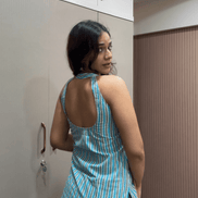 Cotton printed fabric Halter neck Sleeveless style Short Kurti - Needle Magic