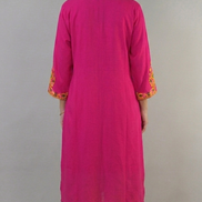 Gul pink Kashmiri kaftan kurta back view by KOSHUR KOOR