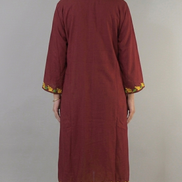 Haya maroon Kashmiri kaftan kurta back view by KOSHUR KOOR