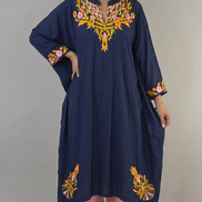 Jheel dark blue Kashmiri kaftan kurta front view by KOSHUR KOOR