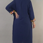 Jheel dark blue Kashmiri kaftan kurta back view by KOSHUR KOOR