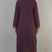 Mira purple Kashmiri kaftan kurta back view by KOSHUR KOOR