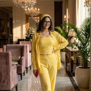 Pastel Yellow Co-ord Set for Women
