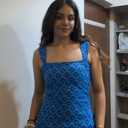 Premium Cotton Kurta Blue Top - Needle Magic