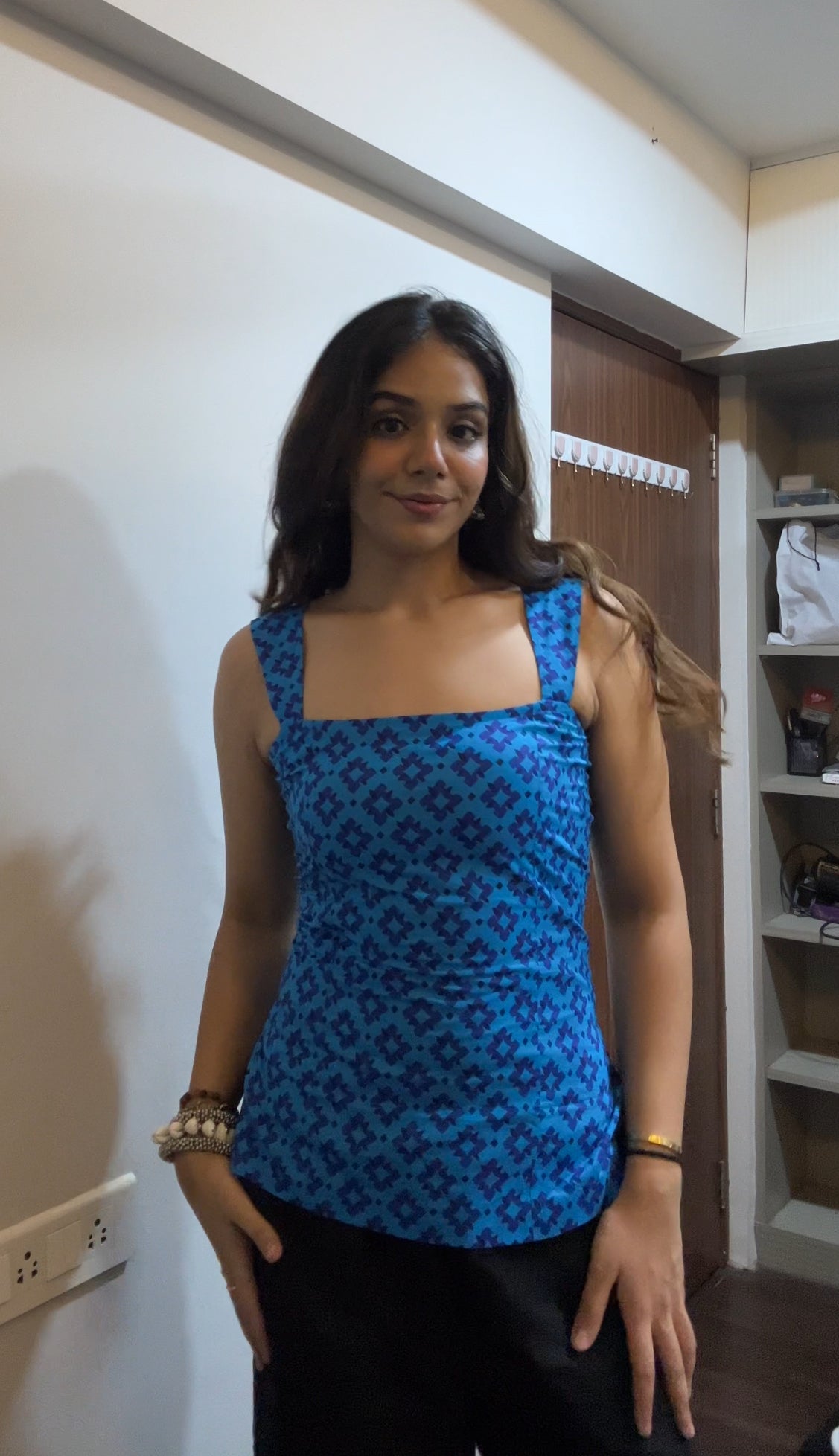 Premium Cotton Kurta Blue Top - Needle Magic