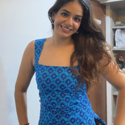 Premium Cotton Kurta Blue Top - Needle Magic