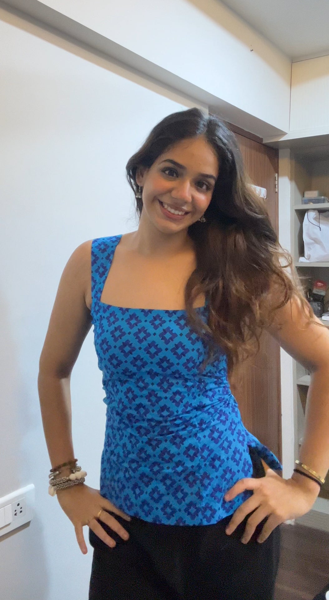 Premium Cotton Kurta Blue Top - Needle Magic