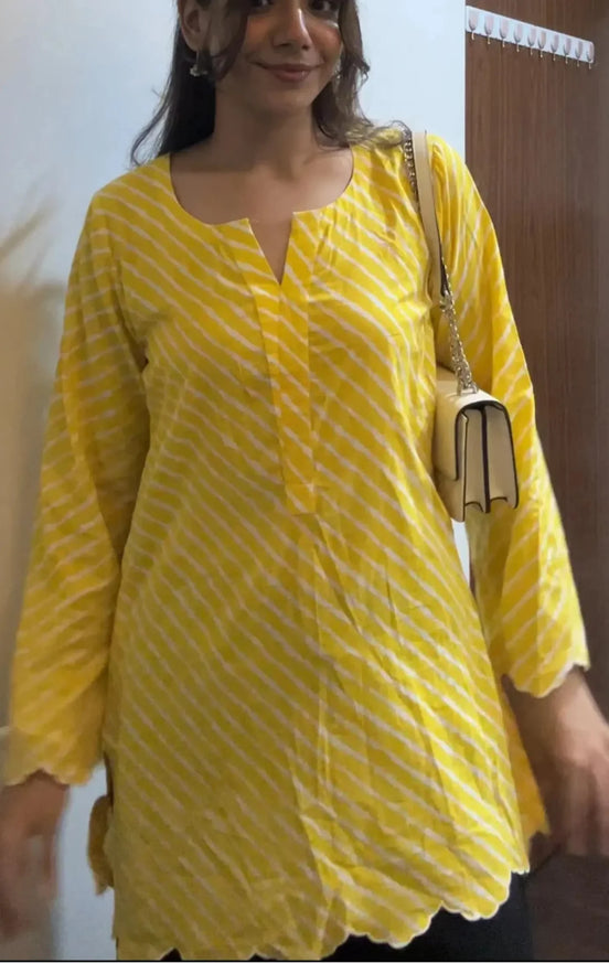 Premium Yellow kurti - Needle Magic