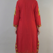 Rubab red Kashmiri kaftan kurta back view by KOSHUR KOOR